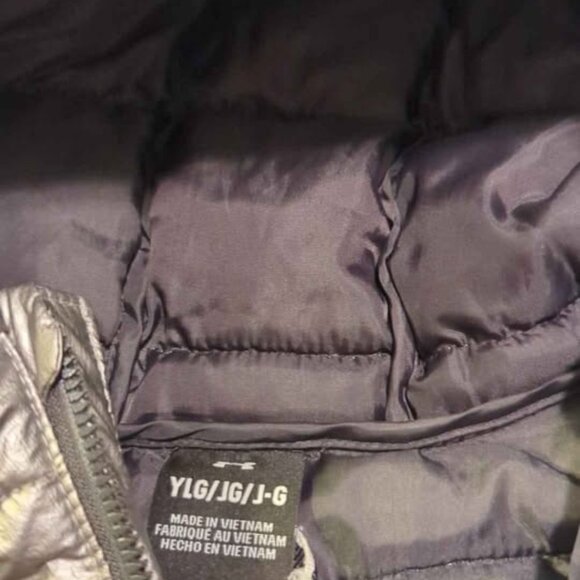 Girls Jacket Puffer UA Prime Under Armour Metallic Pewter Water Resistant-sz lg - Picture 4 of 5
